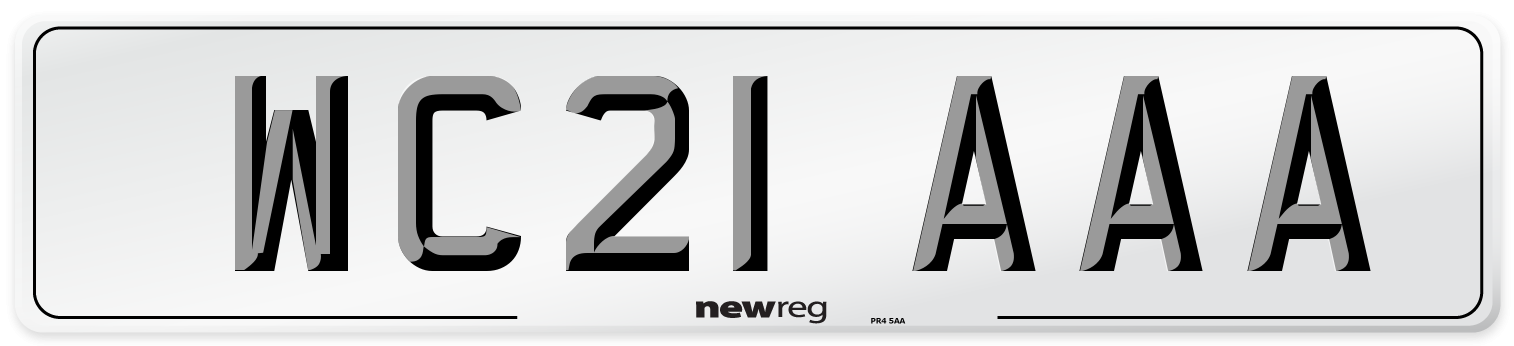 WC21 AAA Number Plate from New Reg